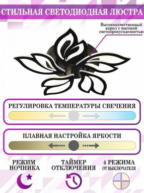 Потолочная люстра Natali Kovaltseva High-Tech Led Lamps HIGH-TECH LED LAMPS 82006 BLACK в Златоусте - zlatoust.mebel24.online | фото 5