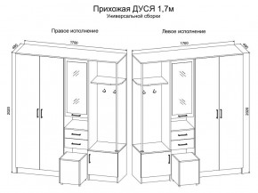 Прихожая Дуся 1.7 УНИ (Дуб Бунратти/Белый Бриллиант) в Златоусте - zlatoust.mebel24.online | фото 2