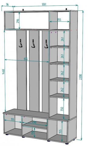 Прихожая с зеркалом V19_M в Златоусте - zlatoust.mebel24.online | фото 2