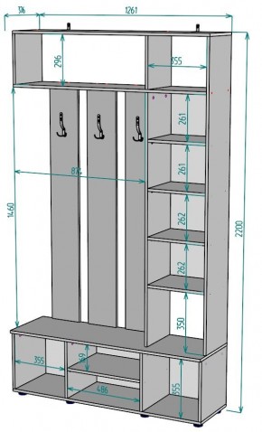 Прихожая с зеркалом V20_M в Златоусте - zlatoust.mebel24.online | фото 2