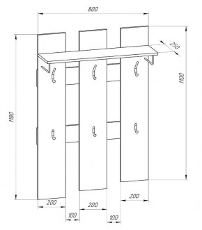 Прихожая-вешалка большая 800 в Златоусте - zlatoust.mebel24.online | фото 2