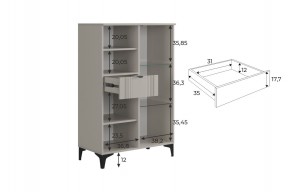 РИЧ Комод 2 со стеклом в Златоусте - zlatoust.mebel24.online | фото 3