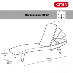 Шезлонг Пацифик (Pacific) графит в Златоусте - zlatoust.mebel24.online | фото 2