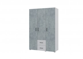 Шкаф 3-х створчатый с ящиками VICTOR (Белый-Бетон) в Златоусте - zlatoust.mebel24.online | фото