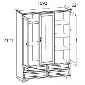 Шкаф 3D4S Z, TIFFANY, цвет вудлайн кремовый в Златоусте - zlatoust.mebel24.online | фото 1