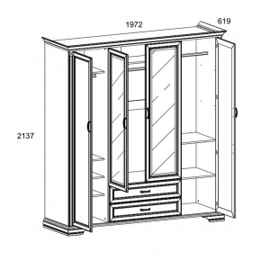 Шкаф 4D2S Z , MONAKO, цвет Сосна винтаж в Златоусте - zlatoust.mebel24.online | фото 1