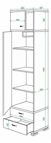 Шкаф платяной Домино КС-10 в Златоусте - zlatoust.mebel24.online | фото 3