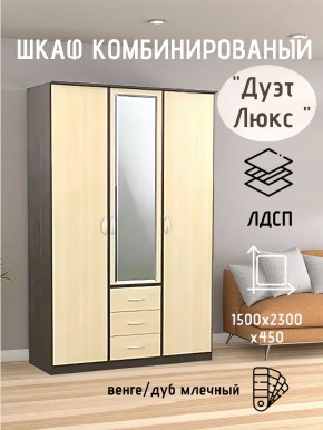 Шкаф комбинированный Дуэт Люкс с зеркалом в Златоусте - zlatoust.mebel24.online | фото 3