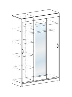 Шкаф-купе Басса ШКК 551 шимо шимо светлый/темный в Златоусте - zlatoust.mebel24.online | фото 3