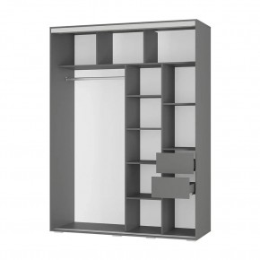 Шкаф-купе Крафт-6 1.6 м ШКК-06 (графит) в Златоусте - zlatoust.mebel24.online | фото 2