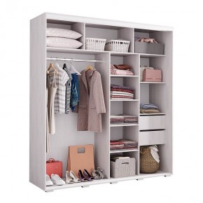 Шкаф-купе Крафт-7 ясень белый в Златоусте - zlatoust.mebel24.online | фото 3