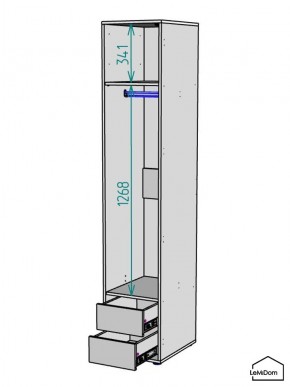 Шкаф Linnea MHR-1PO-3 2050х400х510 (Белый-М 11.1.2) в Златоусте - zlatoust.mebel24.online | фото 3