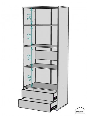 Шкаф Linnea MHR-2-4 2050х800х510 (Графит-М 11.1.25) в Златоусте - zlatoust.mebel24.online | фото 3