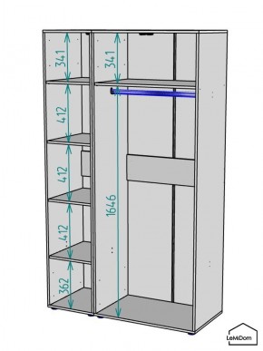 Шкаф Linnea MHR-3PO-1 2050х1200х510 (Белый-М 11.1.1) в Златоусте - zlatoust.mebel24.online | фото 3