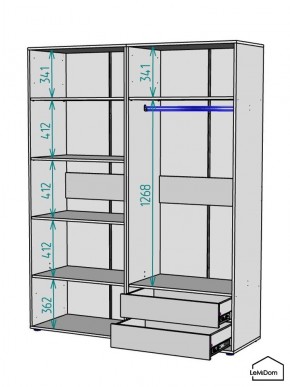 Шкаф Linnea MHR-4PO-2 2050х1600х510 (Белый-М 11.1.2) в Златоусте - zlatoust.mebel24.online | фото 3