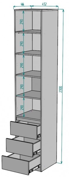 Шкаф Мальта H160 в Златоусте - zlatoust.mebel24.online | фото 2