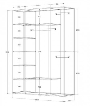 Шкаф Норден 1600 (Белый текстурный) в Златоусте - zlatoust.mebel24.online | фото 3