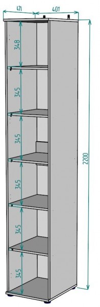 Шкаф Ольга H59 в Златоусте - zlatoust.mebel24.online | фото 2
