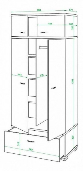 Шкаф платяной Домино КС-20 в Златоусте - zlatoust.mebel24.online | фото 3