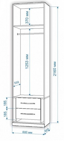Шкаф платяной Нобиле Пл-60/60 в Златоусте - zlatoust.mebel24.online | фото 2