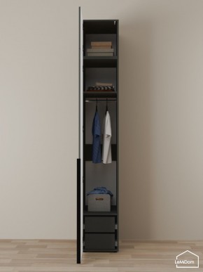 Шкаф с антресолью Linnea MHR-1A-3 2450х400х510 (Графит-М 11.1.25) в Златоусте - zlatoust.mebel24.online | фото 6