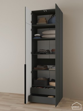 Шкаф с антресолью Linnea MHR-2A-3 2450х800х510 (Графит-М 11.1.25) в Златоусте - zlatoust.mebel24.online | фото 6