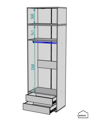 Шкаф с антресолью Linnea MHR-2POA-3 2450х800х510 (Белый-М 11.1.2) в Златоусте - zlatoust.mebel24.online | фото 3