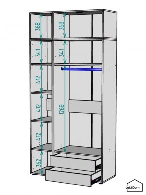 Шкаф с антресолью Linnea MHR-3POA-2 2450х1200х510 (Белый-М 11.1.2) в Златоусте - zlatoust.mebel24.online | фото 3