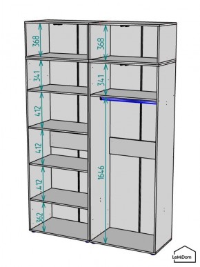 Шкаф с антресолью Linnea MHR-4A-1 2450х1600х510 (Графит-М 11.1.25) в Златоусте - zlatoust.mebel24.online | фото 3