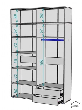 Шкаф с антресолью Linnea MHR-4A-2 2450х1600х510 (ДВ-М 11.1.25) в Златоусте - zlatoust.mebel24.online | фото 3