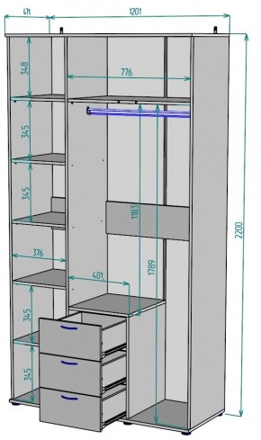 Шкаф с зеркалом Ольга H57_M в Златоусте - zlatoust.mebel24.online | фото 2