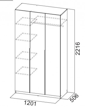 Шкаф ШК-5 (1200) Графит серый в Златоусте - zlatoust.mebel24.online | фото