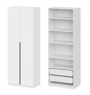 Шкаф ШК-5 + 4 полки + ящики (800) Белый текстурный в Златоусте - zlatoust.mebel24.online | фото 1