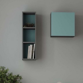 Шкаф Сириния навесной открытый серый графит/МДФ бриз в Златоусте - zlatoust.mebel24.online | фото 2