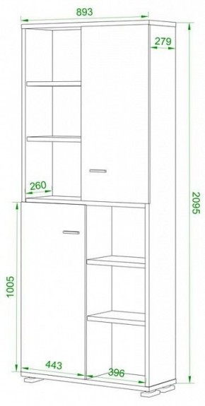 Шкаф-витрина Домино ПУ-30-2-ФС в Златоусте - zlatoust.mebel24.online | фото 2