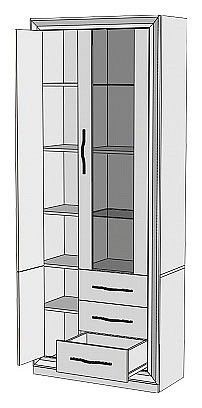 Шкаф-витрина Нобиле ШВтВ-ФСД-БЯН в Златоусте - zlatoust.mebel24.online | фото 2