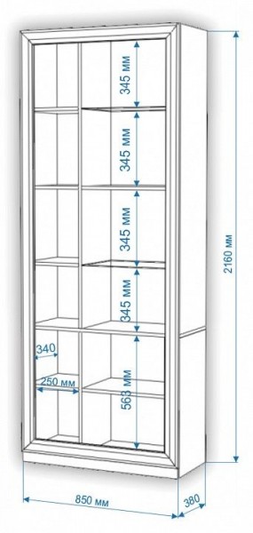 Шкаф-витрина Нобиле ШВтВ-ФСД-БЯН в Златоусте - zlatoust.mebel24.online | фото 3