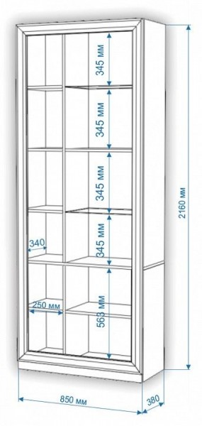 Шкаф-витрина Нобиле ШВтВ-ФСД-ФГК в Златоусте - zlatoust.mebel24.online | фото 3
