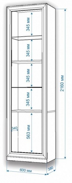 Шкаф-витрина Нобиле ВтВ-ФСД-ФГК в Златоусте - zlatoust.mebel24.online | фото 2