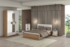 Спальный гарнитур Эконом (модульный) Дуб крафт золотой/Белый текстурный в Златоусте - zlatoust.mebel24.online | фото 1