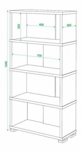 Стеллаж книжный Домино нельсон СБ-10_4 в Златоусте - zlatoust.mebel24.online | фото 2