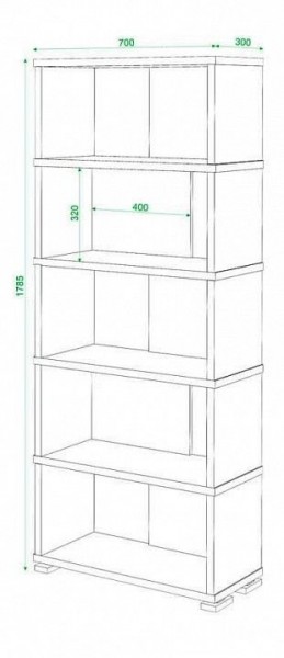 Стеллаж книжный Домино нельсон СБ-10_5 в Златоусте - zlatoust.mebel24.online | фото 2