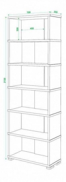 Стеллаж книжный Домино нельсон СБ-10_6 в Златоусте - zlatoust.mebel24.online | фото 2