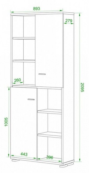 Стеллаж комбинированный Домино ПУ-30-2 в Златоусте - zlatoust.mebel24.online | фото 2