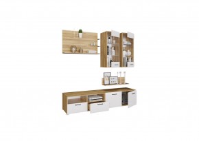 Стенка НЕНСИ 3 (Крафт золотой/Белый глянец) в Златоусте - zlatoust.mebel24.online | фото 2