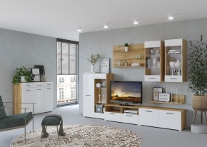 Стенка НЕНСИ 3 (Крафт золотой/Белый глянец) в Златоусте - zlatoust.mebel24.online | фото 3