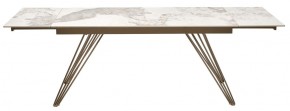 Стол ACERRA NEW 160 GLOSS LUXURY PANDORA SOLID CERAMIC/ каркас цвета шампань, ®DISAUR в Златоусте - zlatoust.mebel24.online | фото 5