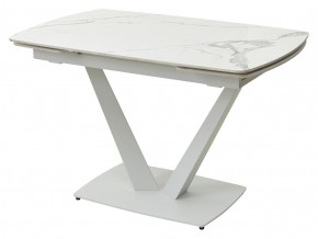 Стол ALATRI 120 GLOSS STATUARIO WHITE SOLID CERAMIC / WHITE, ®DISAUR в Златоусте - zlatoust.mebel24.online | фото 1