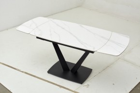 Стол ALATRI 120 MATT WHITE MARBLE SOLID CERAMIC / BLACK, ®DISAUR в Златоусте - zlatoust.mebel24.online | фото 1