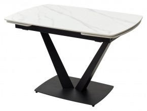 Стол ALATRI 120 MATT WHITE MARBLE SOLID CERAMIC / BLACK, ®DISAUR в Златоусте - zlatoust.mebel24.online | фото 2